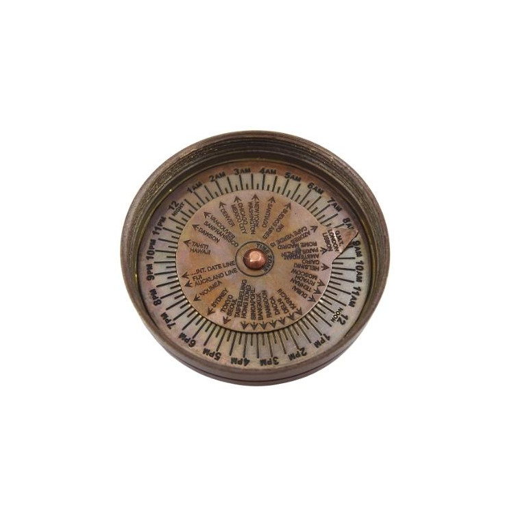 Mosadzný kompas so slnečnými hodinami, retro NC1236