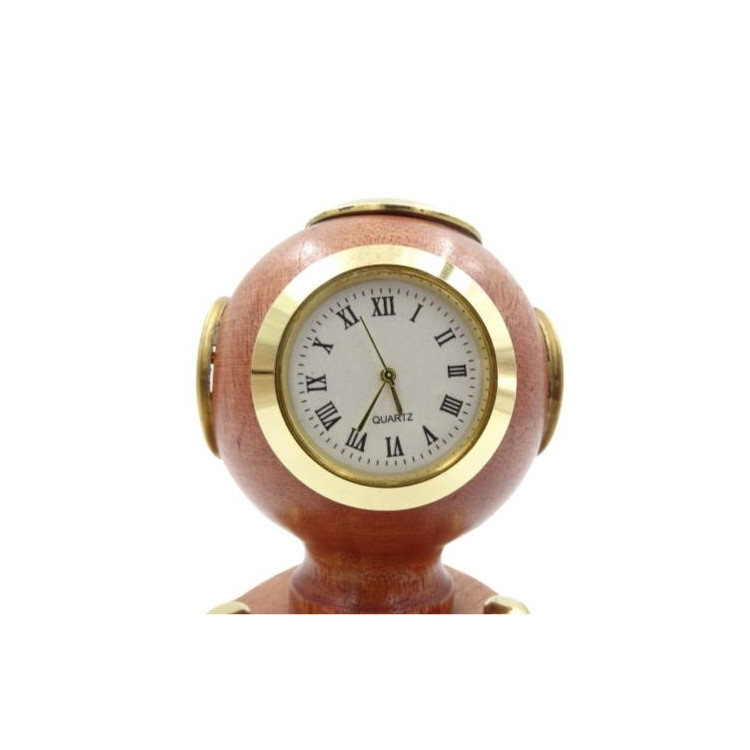 Malá dekoratívna retro potápačská prilba s hodinami NC1220