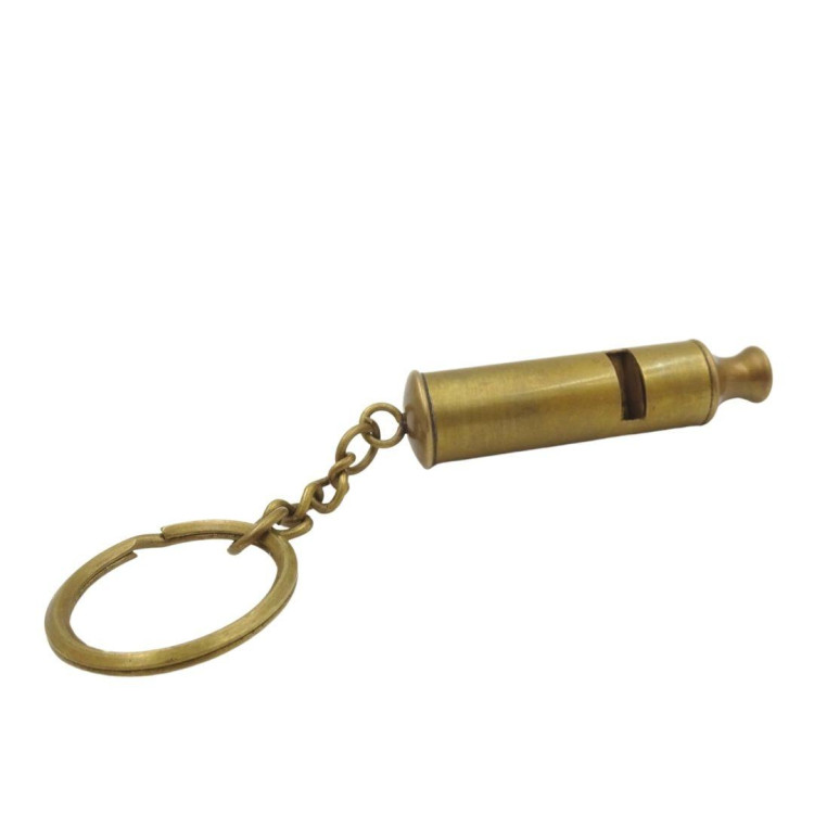 Mosadzný prívesok na kľúče na píšťalku - Kľúč-0001