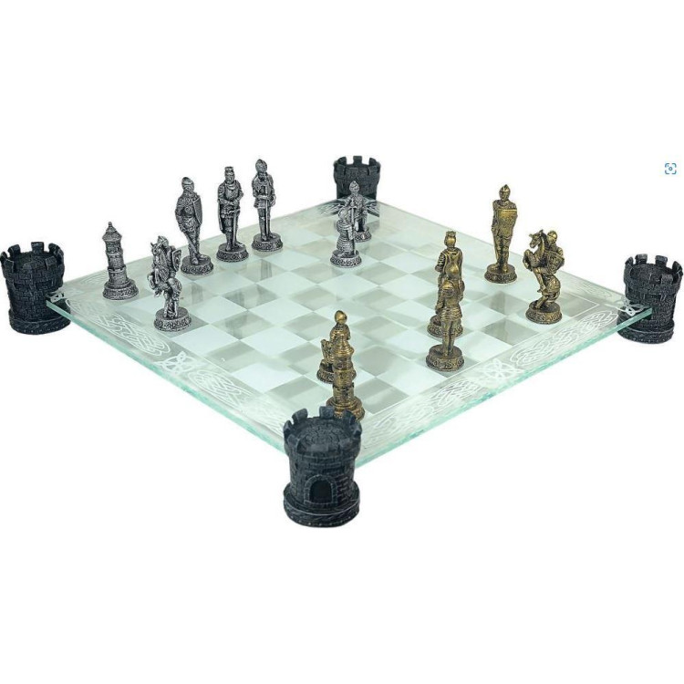 Rytierske šachy na skle - 42x42cm MC-6061