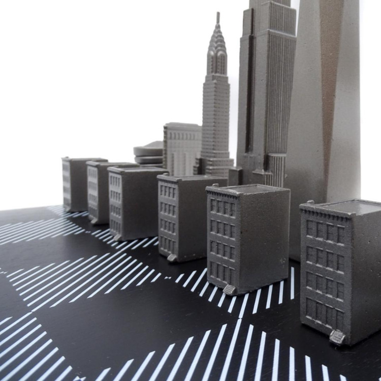 Exkluzívne dizajnérske šachy Skyline New York vyrobené z nehrdzavejúcej ocele - NY