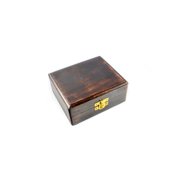 Mosadzná skladacia lupa v drevenej krabičke - MAG-0506 -14x12x5cm