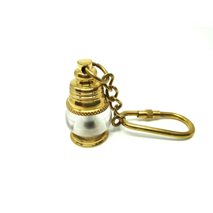 Mosadzná kľúčenka - mini lampáš KEY-0119