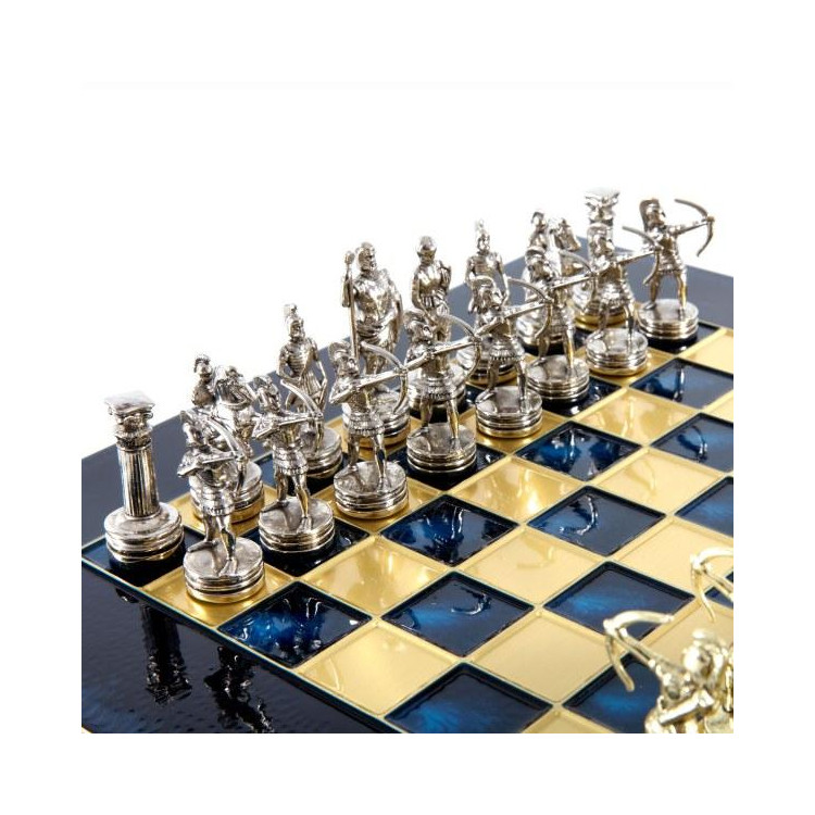 Exkluzívne kovové šachy Archers, 28x28cm, S15 BLU