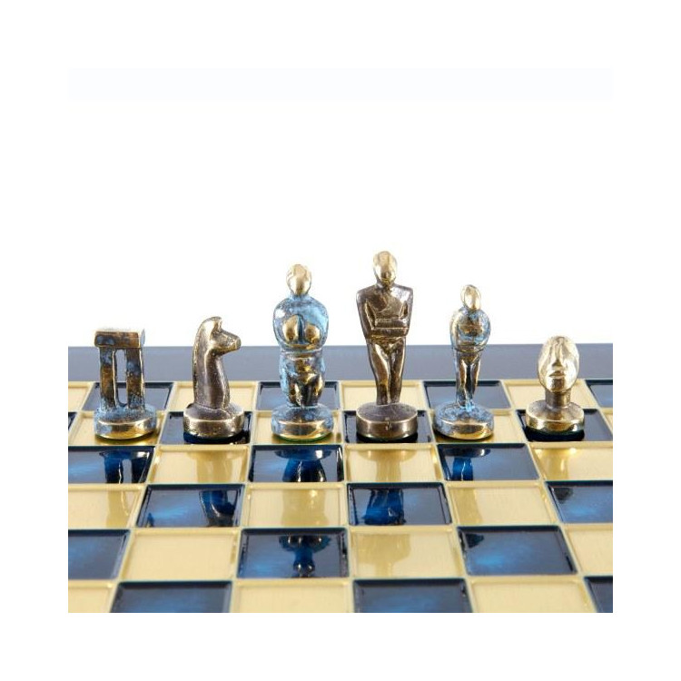 Exkluzívny kykladský kovový šach; 28x28cm, S22B