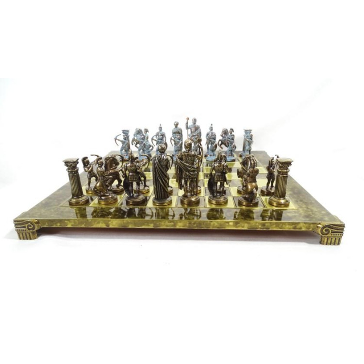 Veľké exkluzívne mosadzné šachy - Archers 44x44cm - S10BBRO