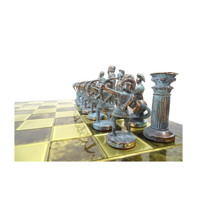 Veľké exkluzívne mosadzné šachy - Archers 44x44cm - S10BBRO