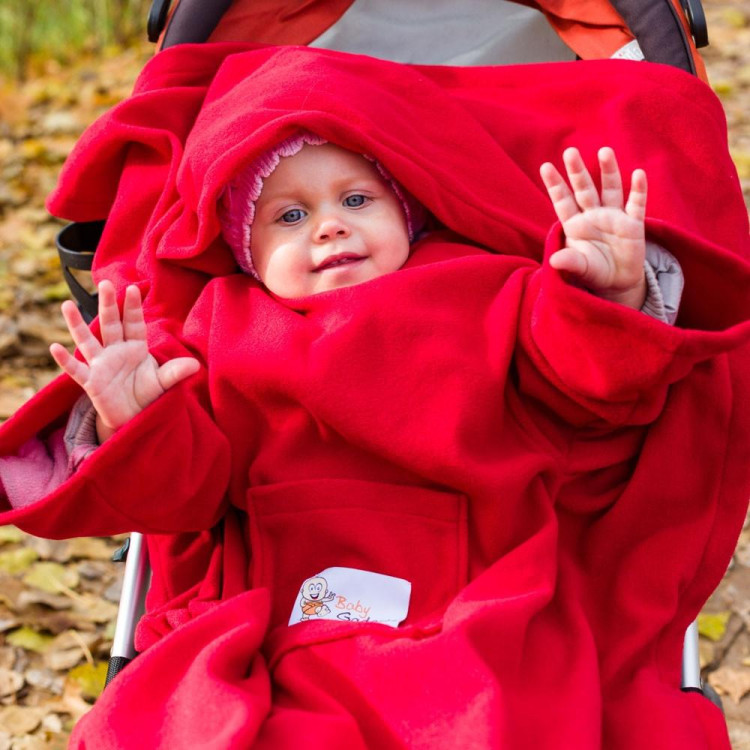 Baby Wrapi - Deka s rukávmi - Červená