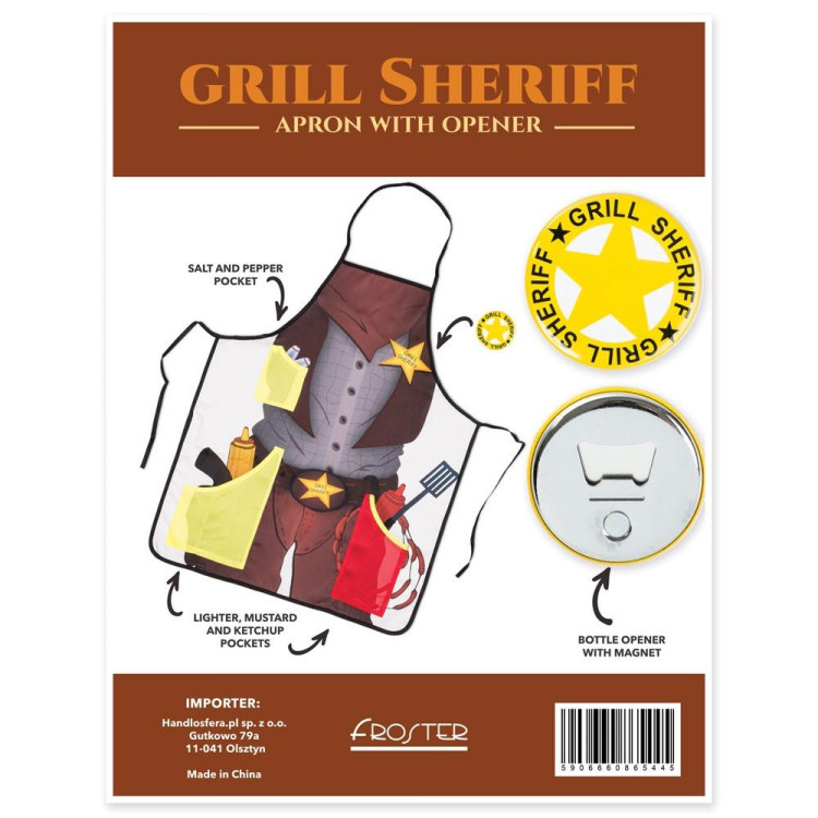 Grill Sheriff - Grilovacia zástera s otváračom