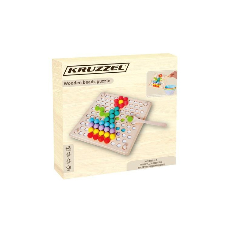 Puzzle z drevených korálikov Kruzzel 22403