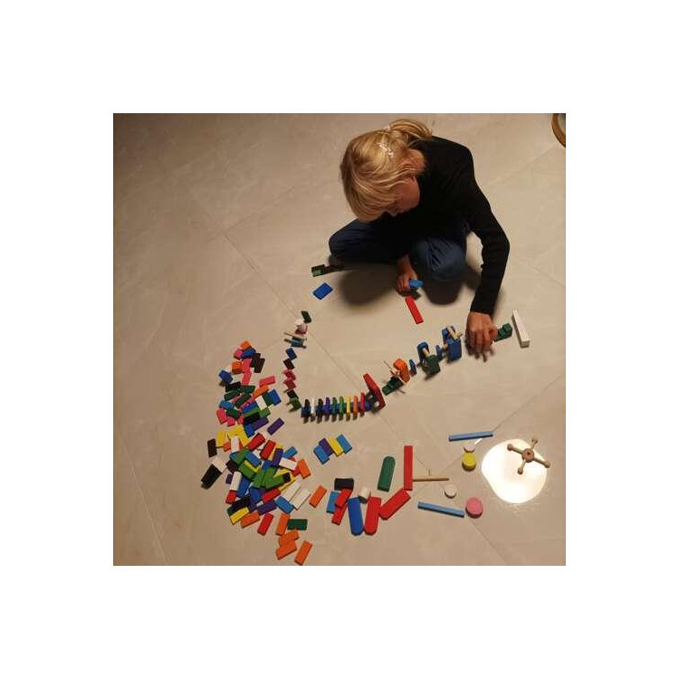 Farebné drevené domino Kruzzel 22914 - sada 360 ks