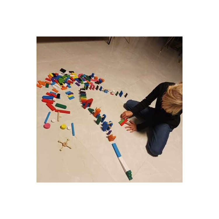 Farebné drevené domino Kruzzel 22914 - sada 360 ks