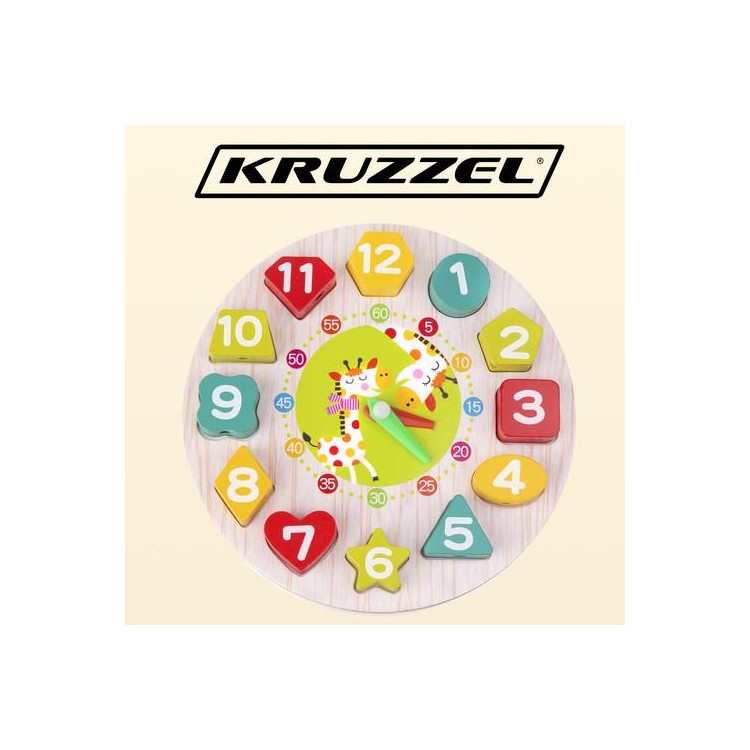 Drevené detské edukačné hodiny Kruzzel 9356
