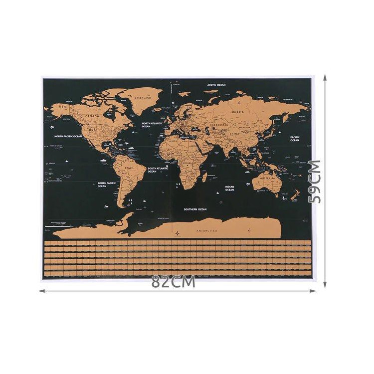 Veľká stieracia mapa sveta s vlajkami 82x59 cm + príslušenstvo