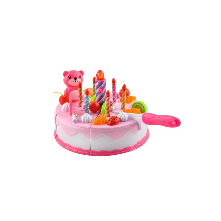 80-dielna detská plastová narodeninová torta Kruzzel 22437 ružová