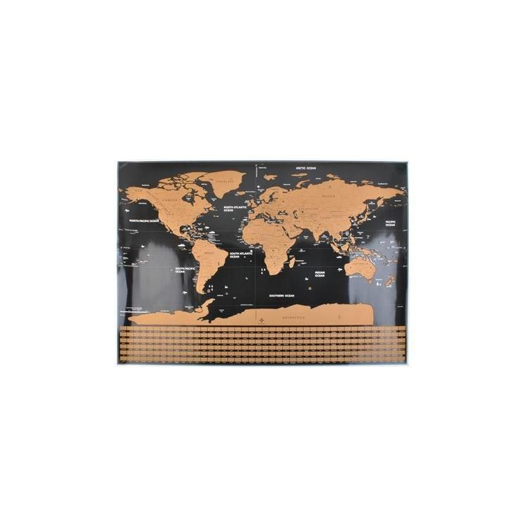 Veľká stieracia mapa sveta s vlajkami 82x59 cm