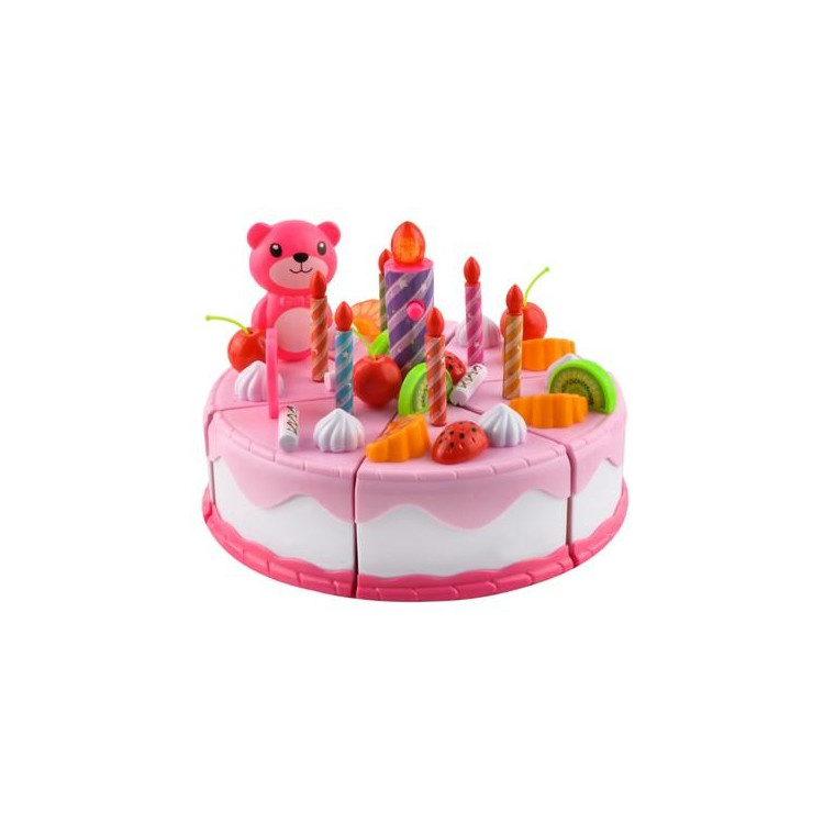 80-dielna detská plastová narodeninová torta Kruzzel 22437 ružová