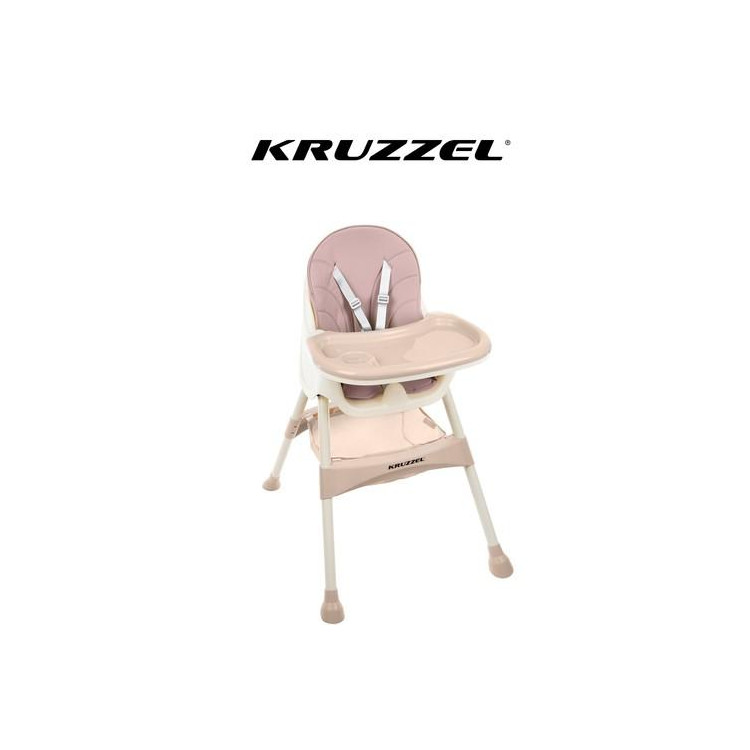 Detská stolička na kŕmenie KRUZZEL 3v1 - ružová